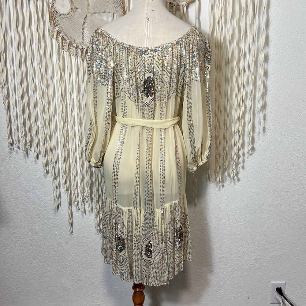 SOLD Jen’s Pirate Booty NWOT Off the Shoulder Beaded Dress Size S/M - Picture 4 of 8